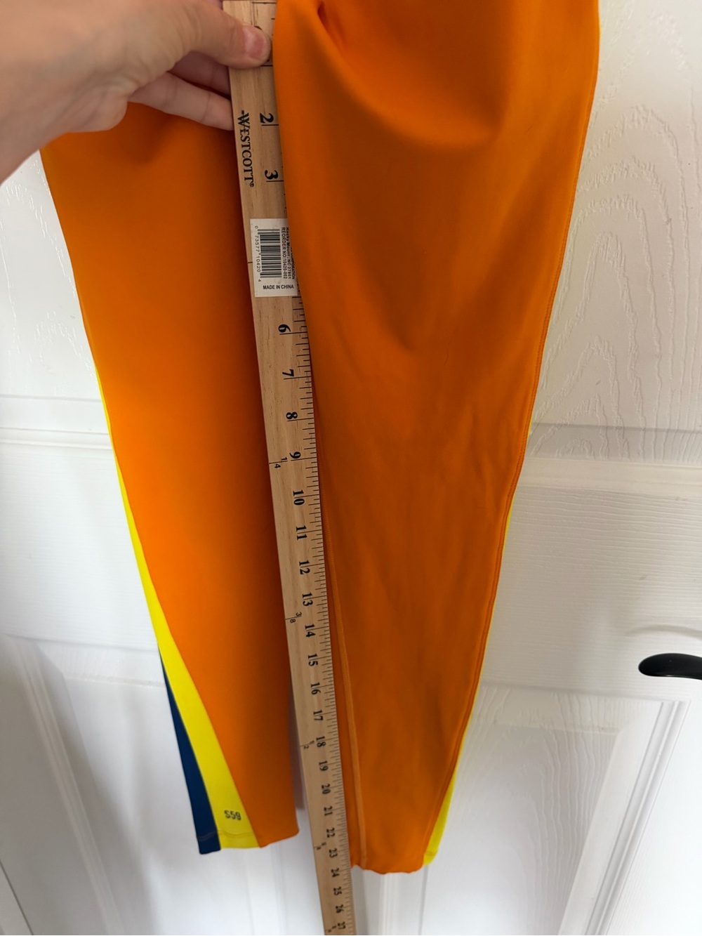 SPLITS59 Women's Orange Colorblock Active Leggings XS - Picture 5 of 6